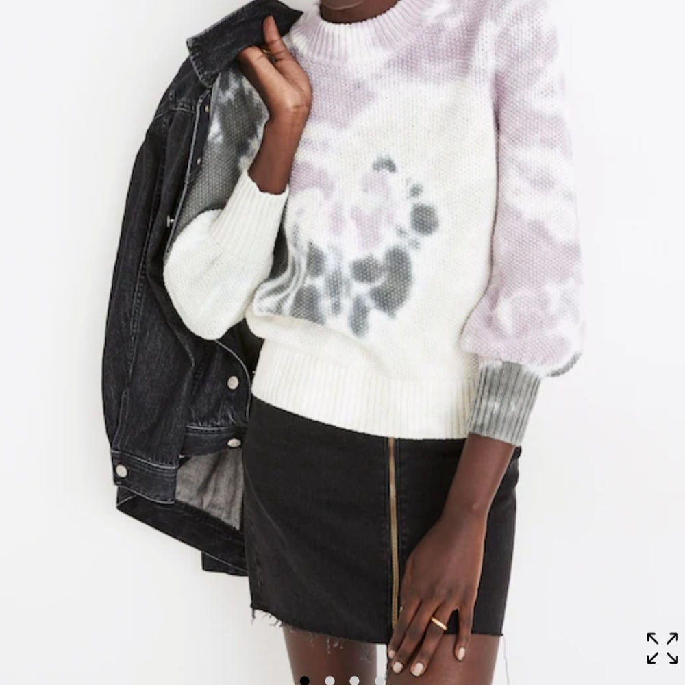 Madewell Tie-Dye Puff Sleeve Knit Sweater‎ Size Small